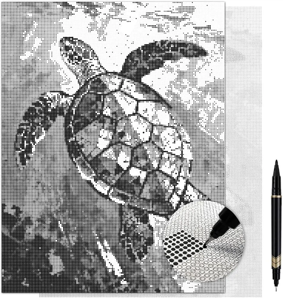 Ocean Coastal Beginner-Friendly Dot Painting Kit for Adults - 13×17 Inches Canvas, 1 Dual-Tip Marker
