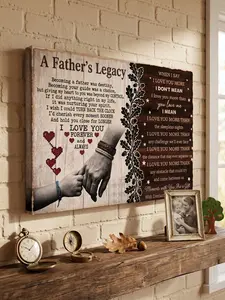 Unique Meaningful Gift for Dad Canvas Wall Art Print - Sentimental Father's Day, Christmas, Birthday Poster Sign - Heartfelt Quote Rustic Wall Decor Home Art Perfect Present from Son Daughter Kids