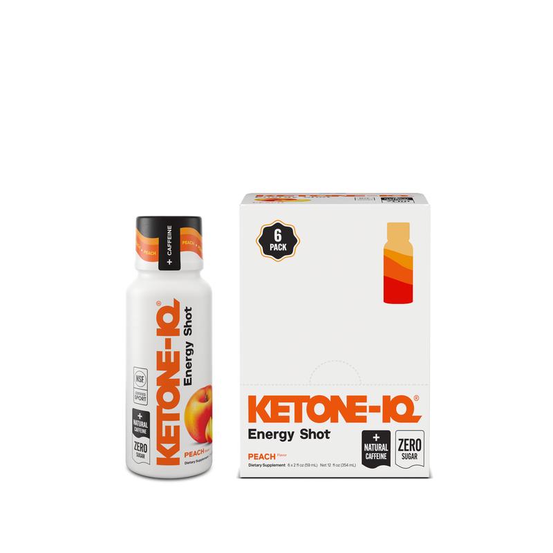 Ketone-IQ +Caffeine Shot Peach Beverage Energy