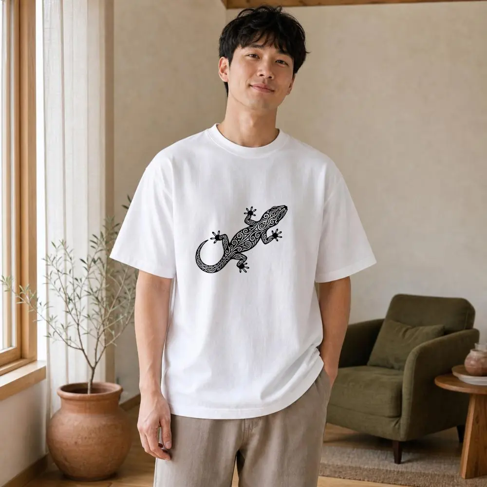 XTAUTO Casual Style, Unisex T-Shirt, Gecko Pattern, Summer Wear, Gift For Friends