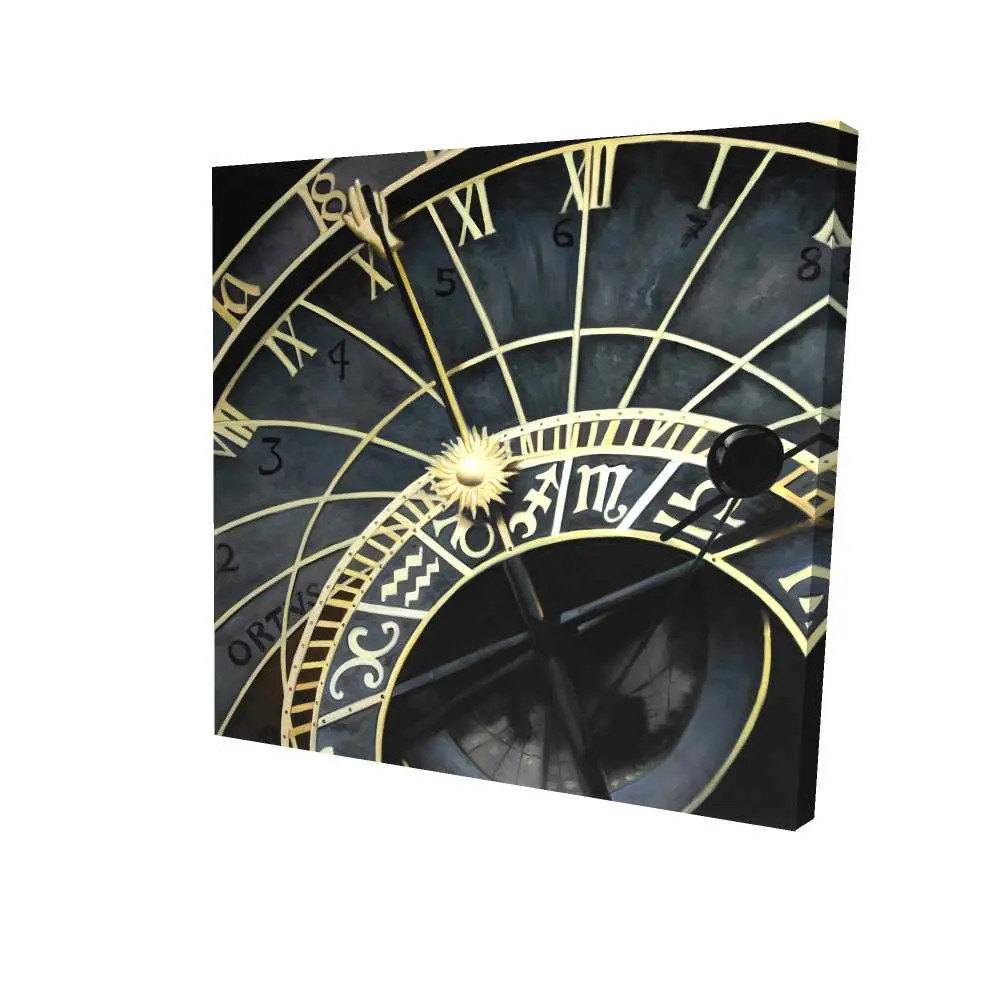 Begin Home Decor 2080-3636-EA12 36 x 36 in. Astrologic Clock - Office Astronomy Canvas for Home Decor