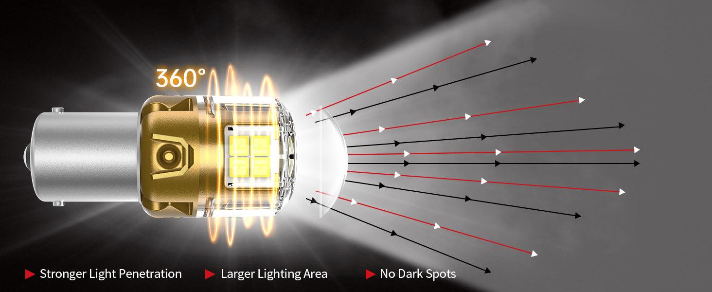 Lasfit 1156 1073 7506 1141 LED Reverse Backup Light Bulb | Xenon White, 2 Bulbs | Upgraded L2 Series