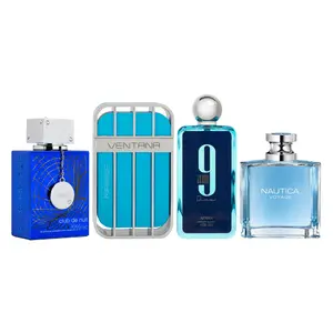Ultimate Aquatic Fresh Scent Bundle: Nautica Voyage, Ventana Marine, Afnan 9AM Dive, and Armaf Club De Nuit Iconic (3.6 oz)
