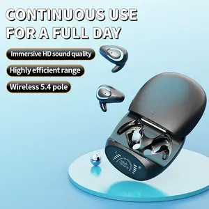 H.L.WALK-D  Mini Invisible Earbuds 5.4, 10h Playtime, LED Display, Long Battery, Stereo Sound, IPX5 Waterproof, USB Chargeable, Portable Headphones for Side Sleepers