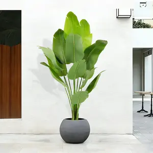 Artificial Bird of Paradise Plant 4FT 5FT 6FT 7FT– Tall Fake Tropical Palm Tree with Realistic Banana Leaves – Large Faux Indoor Outdoor Decorative Plant for Home Bedroom Living Room Office Patio, Housewarming Gift