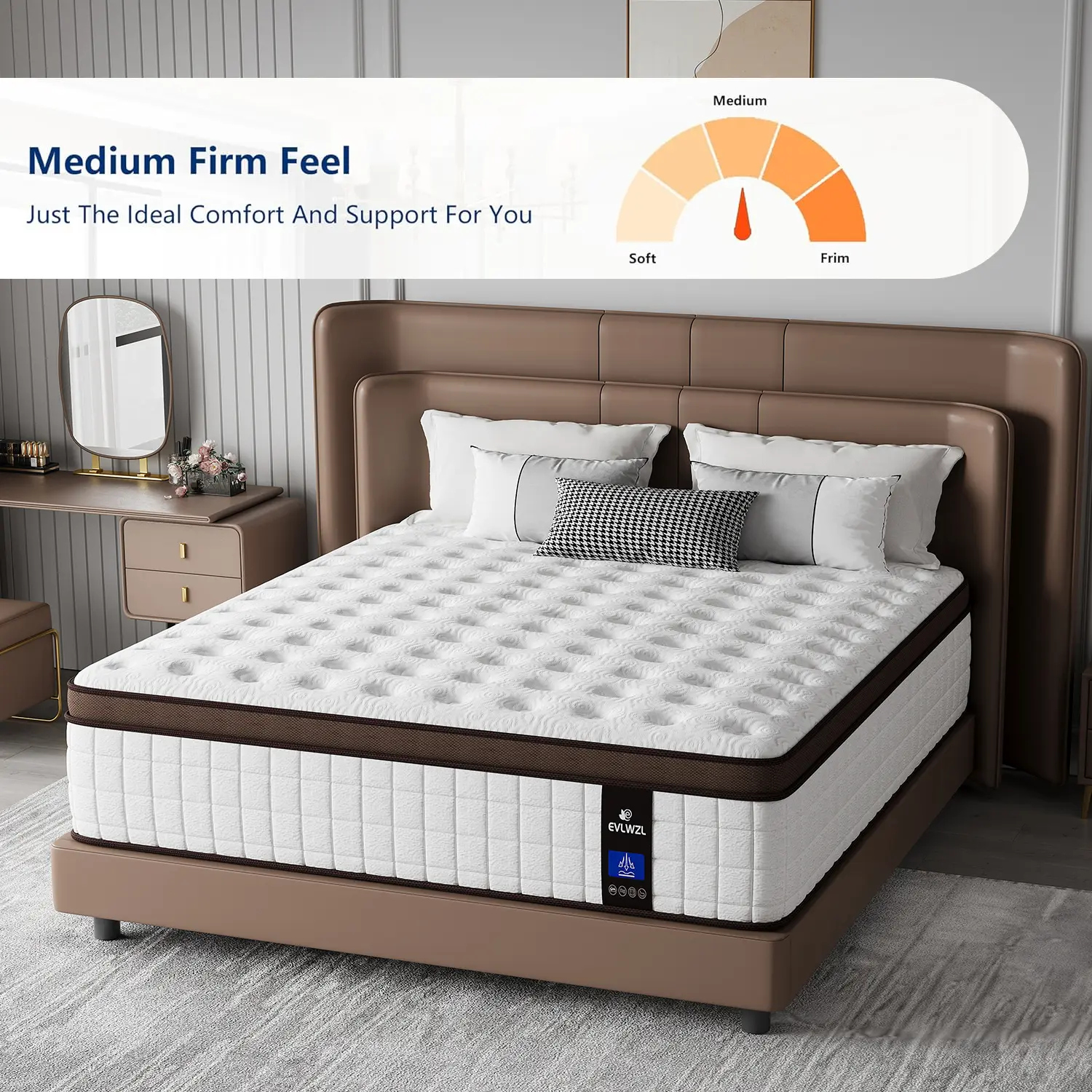【EVLWZL】12/14 Inch Twin, Full, Queen, King Mattress Memory Foam And Spring, Hybrid MattressMedium Firmness, Lumbar Support, For Home Rooms Hotels, Boxed Halloween ChristmasGift Furniture Ergonomic mattress queen size mattress tiktokshopspringglowup summer