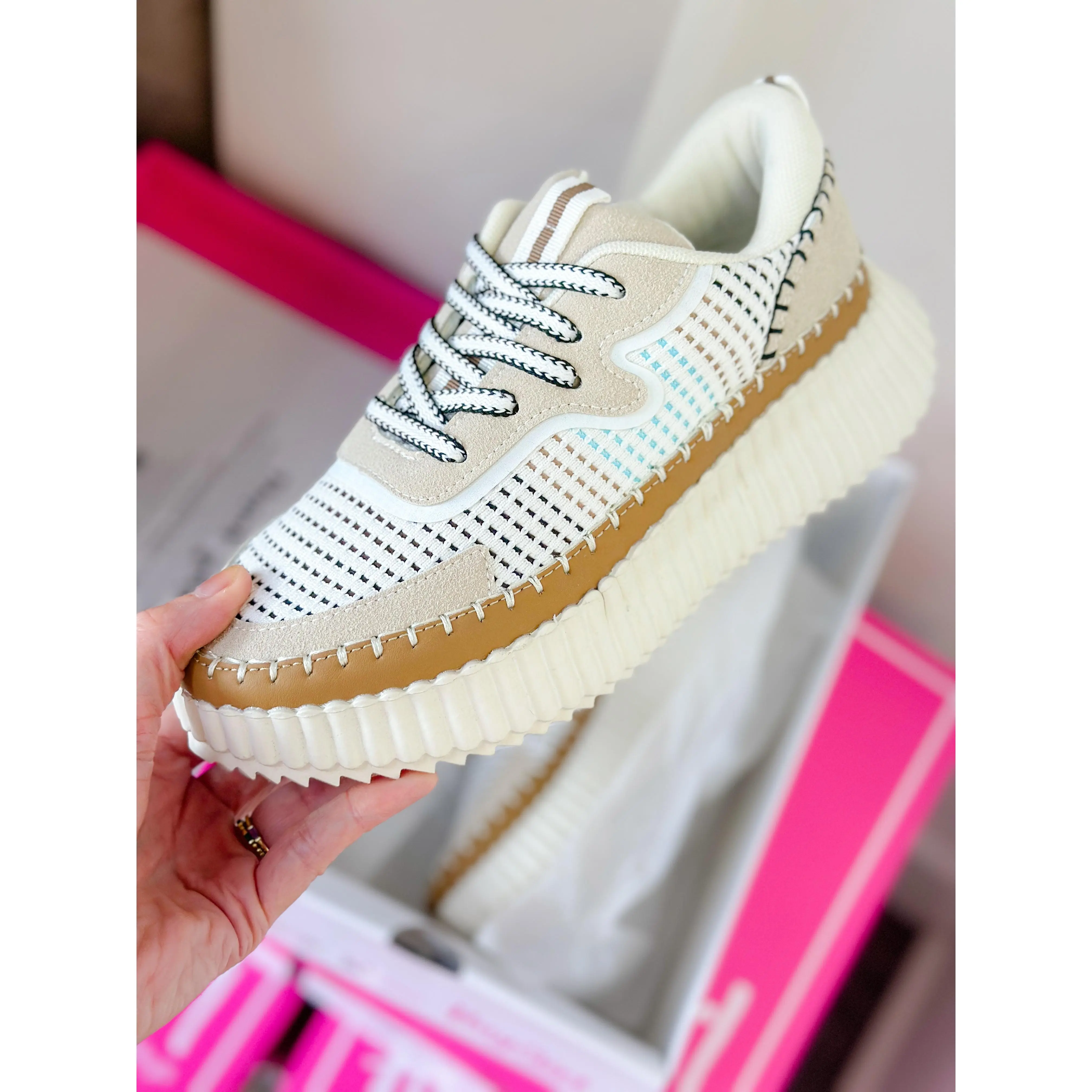 CHLOE KNIT SNEAKER-BEIGE CHLOE KNIT SNEAKER-BEIGE