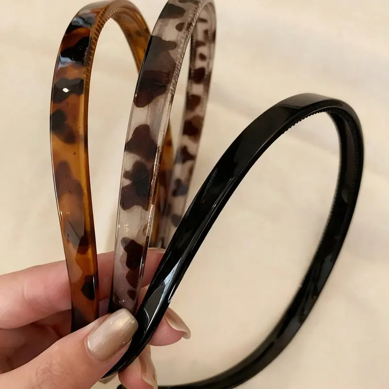 3-Piece Simple Style Anti-Slip Notched Design Hairband, Comfortable and Secure Headwear, Ideal for Daily Use and Stylish, Non Slip Hairbands, Hair Accessories, Zigzag Headband