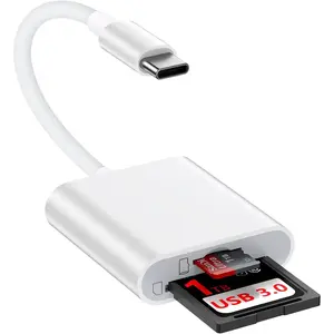 SD Card Reader USB C for  16, 16e, 16 Pro, 16Pro Max, 16Plus, 15, Type C Memory Card Reader Dual Slot USB 3.0 High Speed Digital Camera Adapter Transfer to Phone for MicroSD, SDHC, SDXC, Android