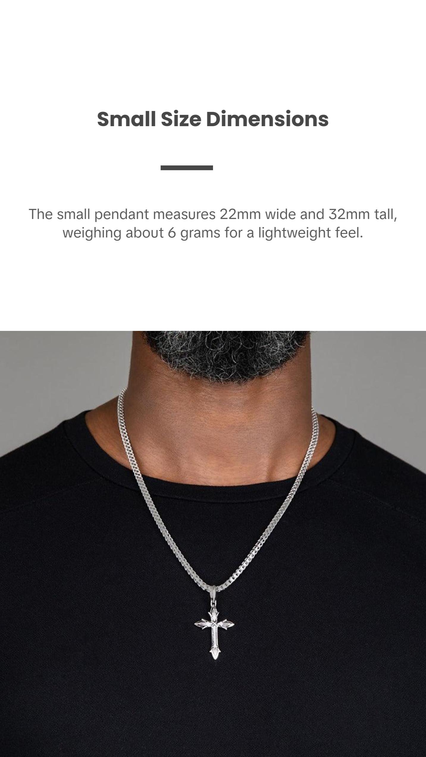 Courage, Silver Cross Pendant Courage, Silver Cross Pendant