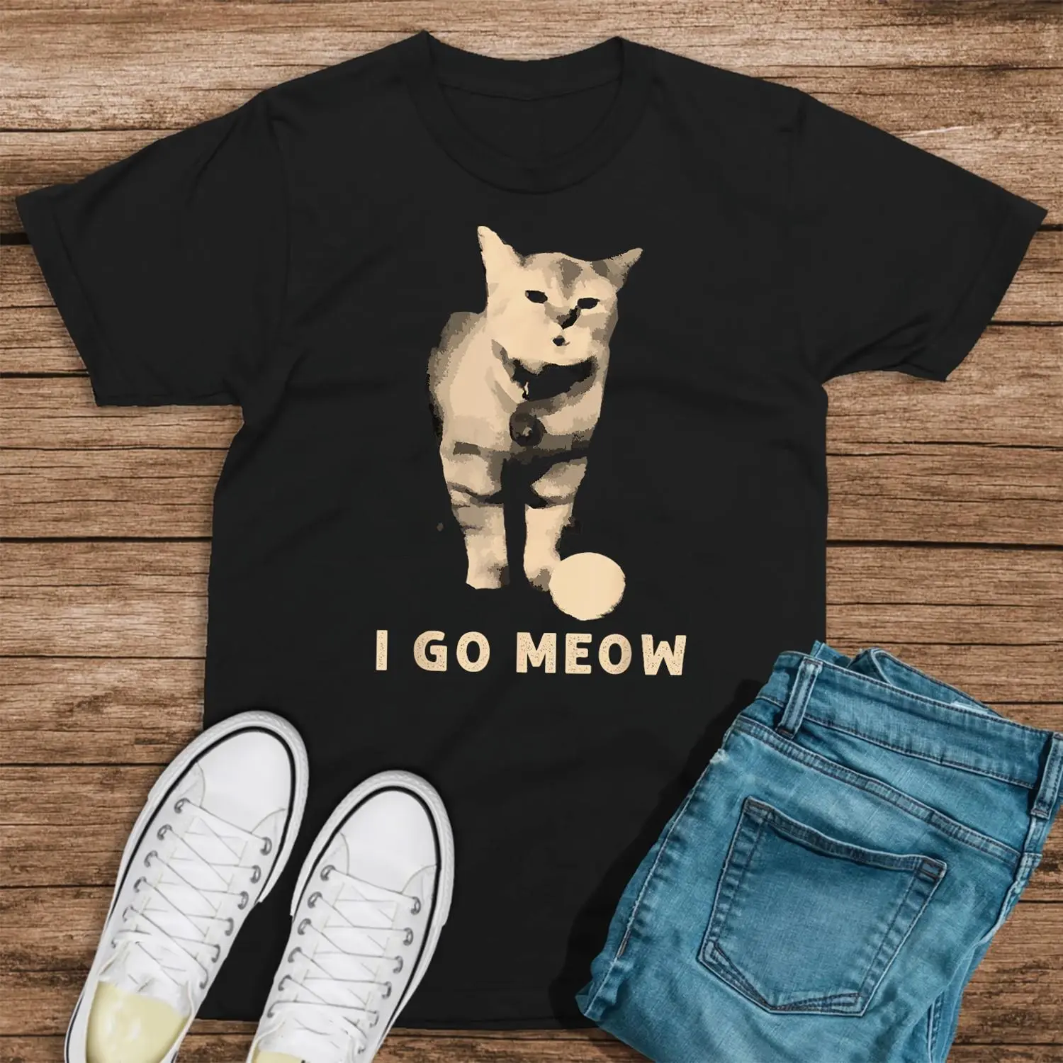 I Go Meow, Cute Singing Cat Meme, Funny I Go Meow Cat, Unisex Heavy Cotton T-shirt