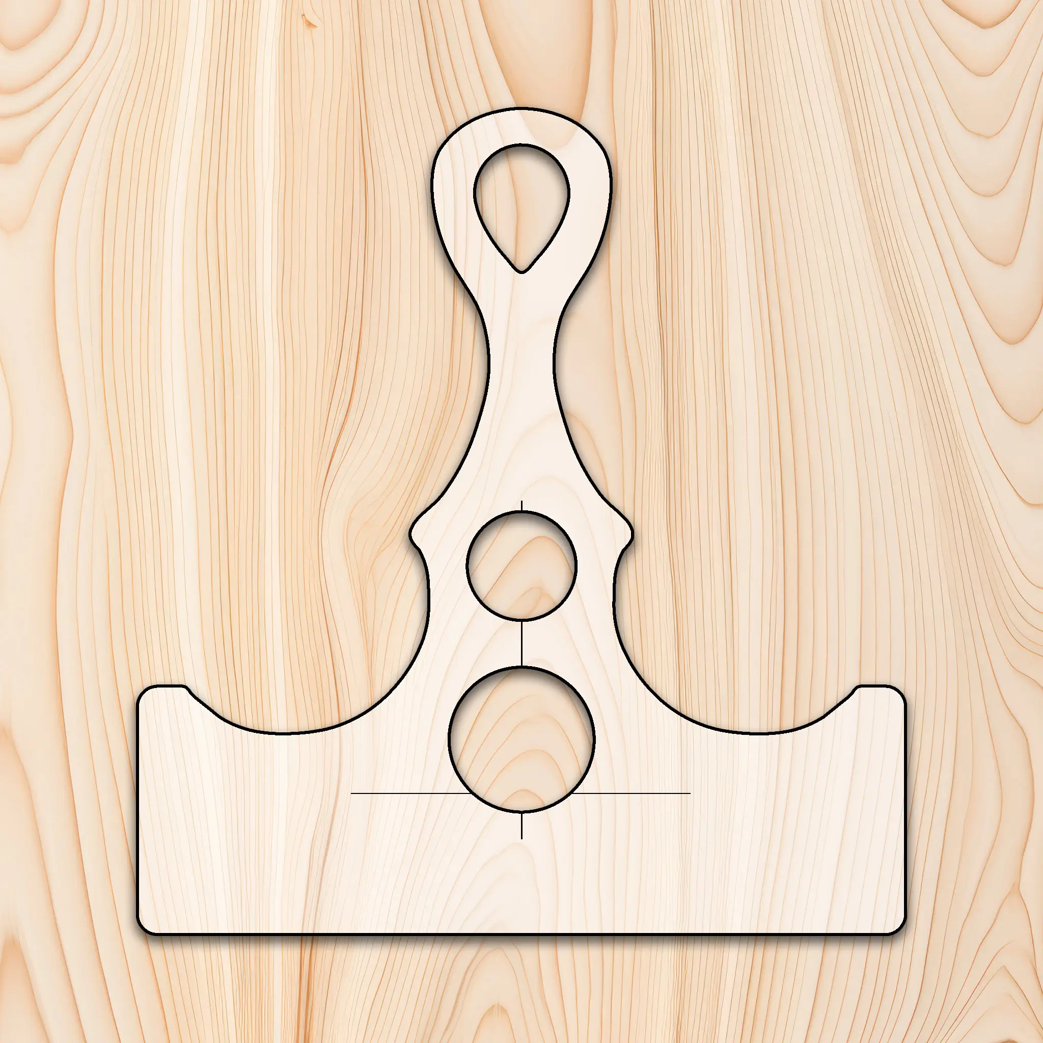 Statedwoods Supply Axe Style Cutting Board or Charcuterie Board Handle Clear Acrylic Router Template