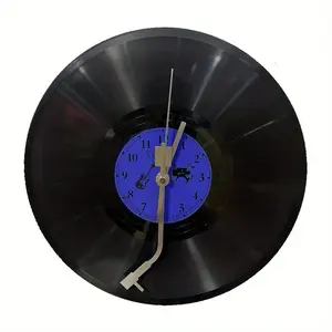 Vintage Vinyl record Wall Clock, Music Theme, Classic bule Label Design, Home Decoration, Hotel Decoration, School Classroom Decoration, Unique Christmas, Halloween, Birthday Gift, Tabletop Decoration, Suitable for All Seasons