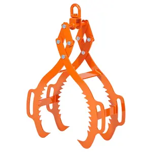 Garvee Log Lifting Tongs, 28-Inch 4 Serrated Claws Heavy Duty Steel Swivel Dragging Tongs, 2650Lbs Capacity with Handles for Tractors, Trucks, and Forklift Log Handling