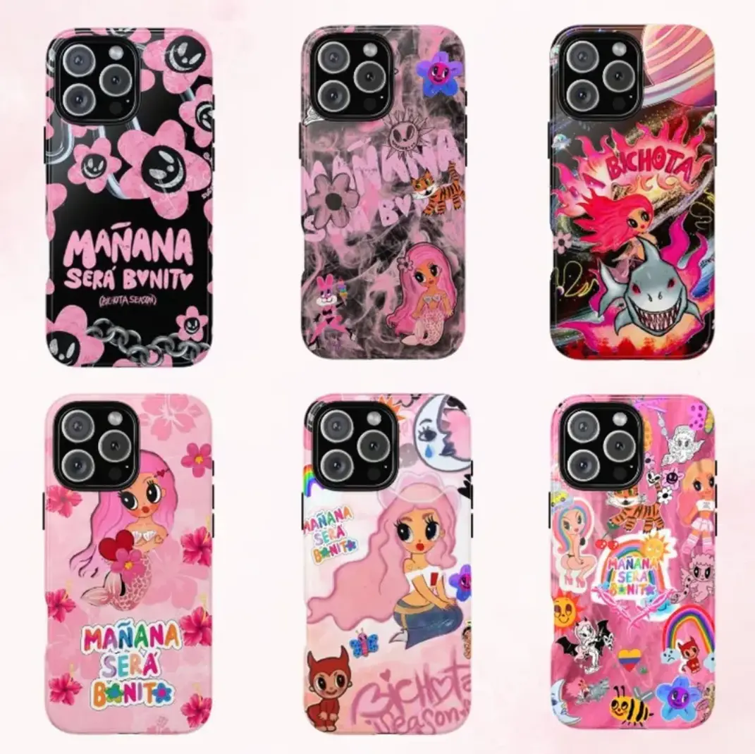 Mañana Será Bonito Inspired Phone Case, Latin Music Pink Y2K Phone Case, Retro Aesthetic Protective Cover for iPhone Samsung Galaxy, Concert Fan Gift