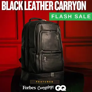 Black Leather Carryon (FLASH SALE)