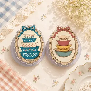 Vintage Kitchen Bow Magsafe Phone Grip – Cute Bowl Stack Magnetic Pop Socket & Kickstand
