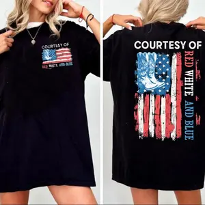 Western Patriotic T Shirt, Cowboy Boots & Guitar Graphic Tee, Red White Blue 4th Of July Country Music Shirt, Usa Rode0 Western Outfit, Unisex Short Sleeve Tee