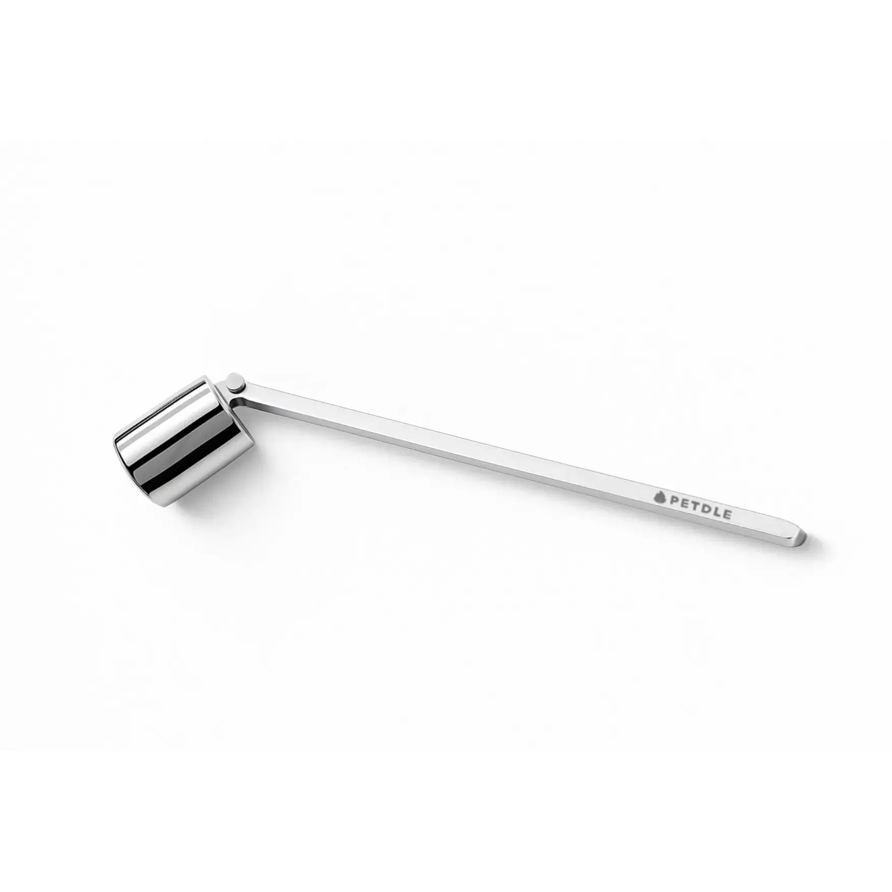 PETDLE Candle Snuffer – Silver Metal Candle Extinguisher Tool, Flame Put Out Accessory for Jar, Pillar, and Tea Light Candles – Long Handle, Pet-Safe Candle Care