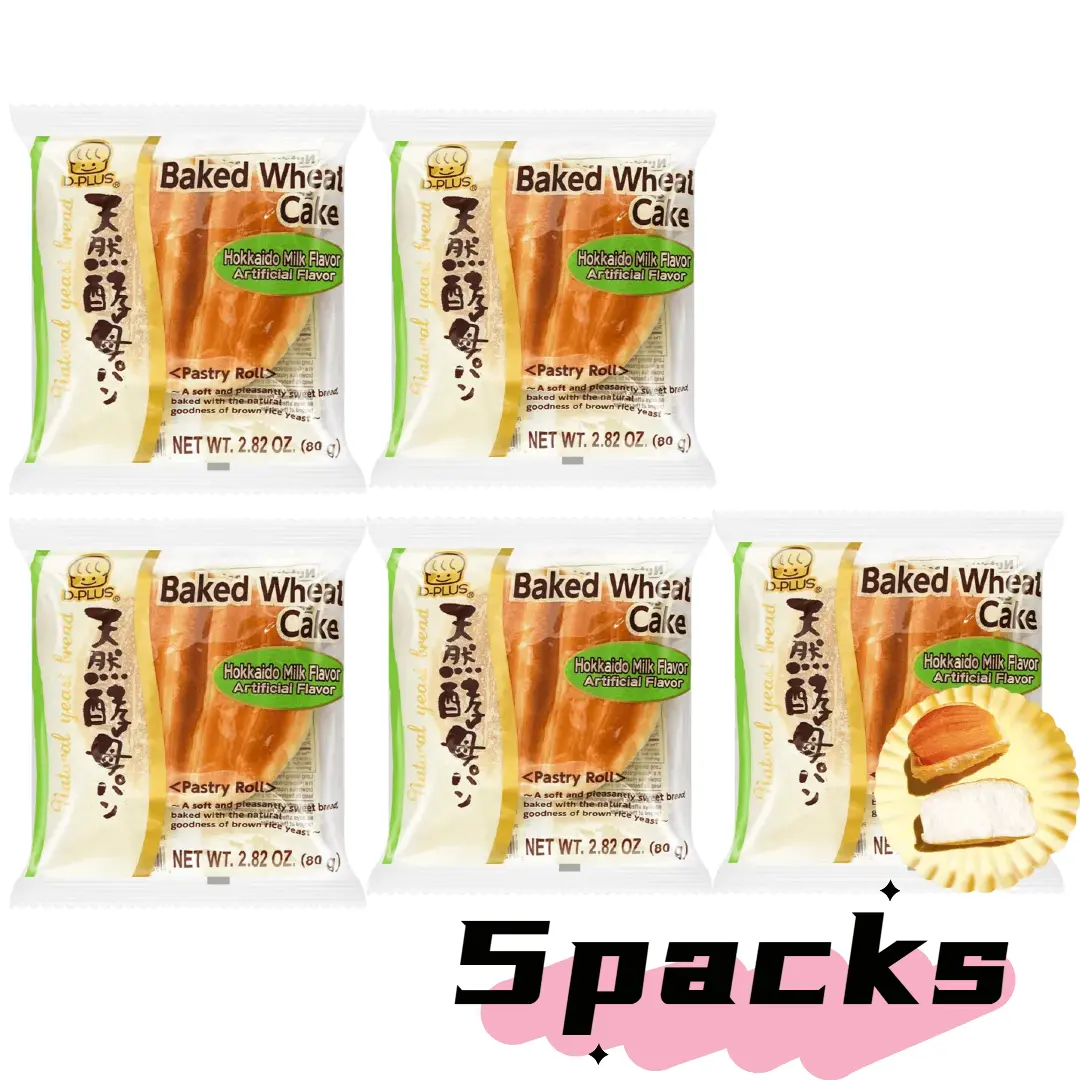 D-PLUS Hokkaido Cream Natural Yeast Bread - Japanese Dessert, 2.82oz - Soft and Fluffy, Made with Premium Japanese Flour, No Preservatives - Snack Milk D-PLUS Hokkaido Cream Natural Yeast Bread - Japanese Dessert, 2.82oz - Soft and Fluffy, Made with Premium Japanese Flour, No Preservatives - Snack Milk