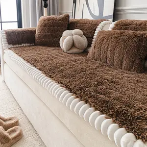 Thick Long Pile Sofa Cushion Cover, Soft Touch Pet-Friendly Washable Fabric, Ideal for Office Bedroom Living Room Home Decor, Soft Sofa Protector