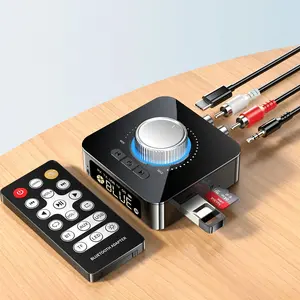 Audio Adapter, BT Receiver for Home Stereo, RCA Bluetooth Adapter for Stereo Receiver with 3D Surround, Low Latency AUX 3.5mm Audio Adapter for Old Speakers/Vintage Stereo/Car Systems/TF Card, Stereo Jack, USB Powered Remote