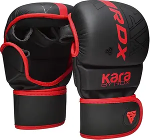 RDX Kara by RDX 7oz Hybrid MMA Sparring Gloves for Men & Women Maya Hide Leather Wrist Support Open Palm Design for Grappling & Boxing Training Quadro Dome Ergonomic