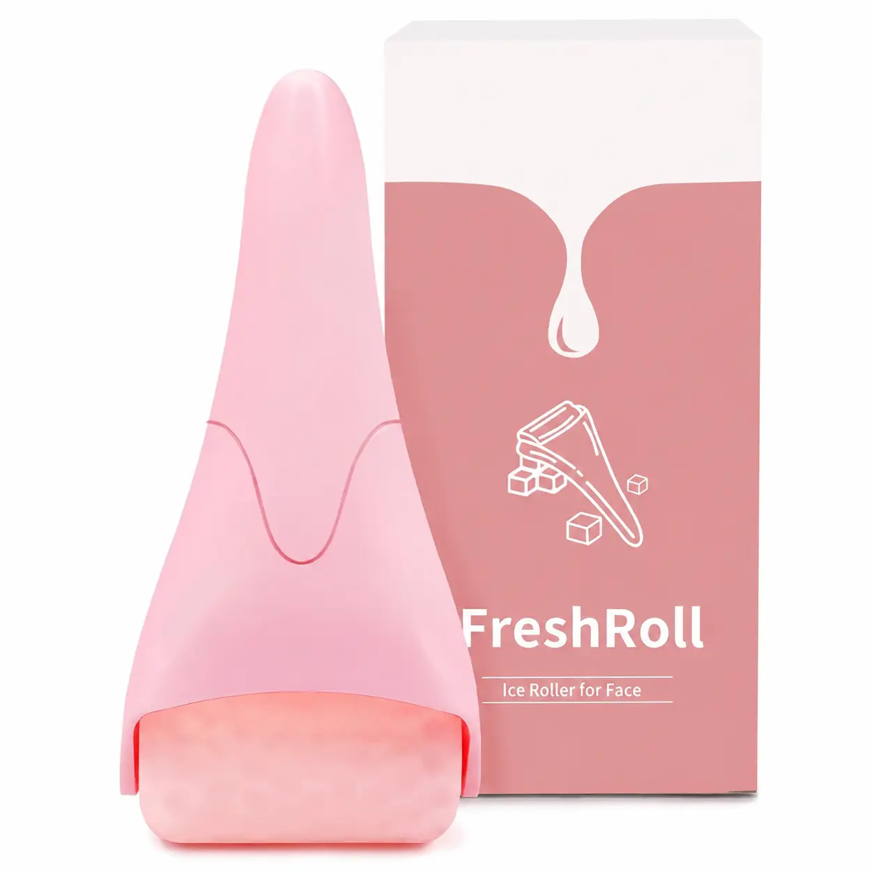 Pink Ice Roller and Gua Sha Set – Facial Beauty Massagers for Cooling (Cool for Up to an Hour), At-Home Routine Depuffing Skincare Tool for Face & Neck, Self-Care Beauty Tool Upgrade