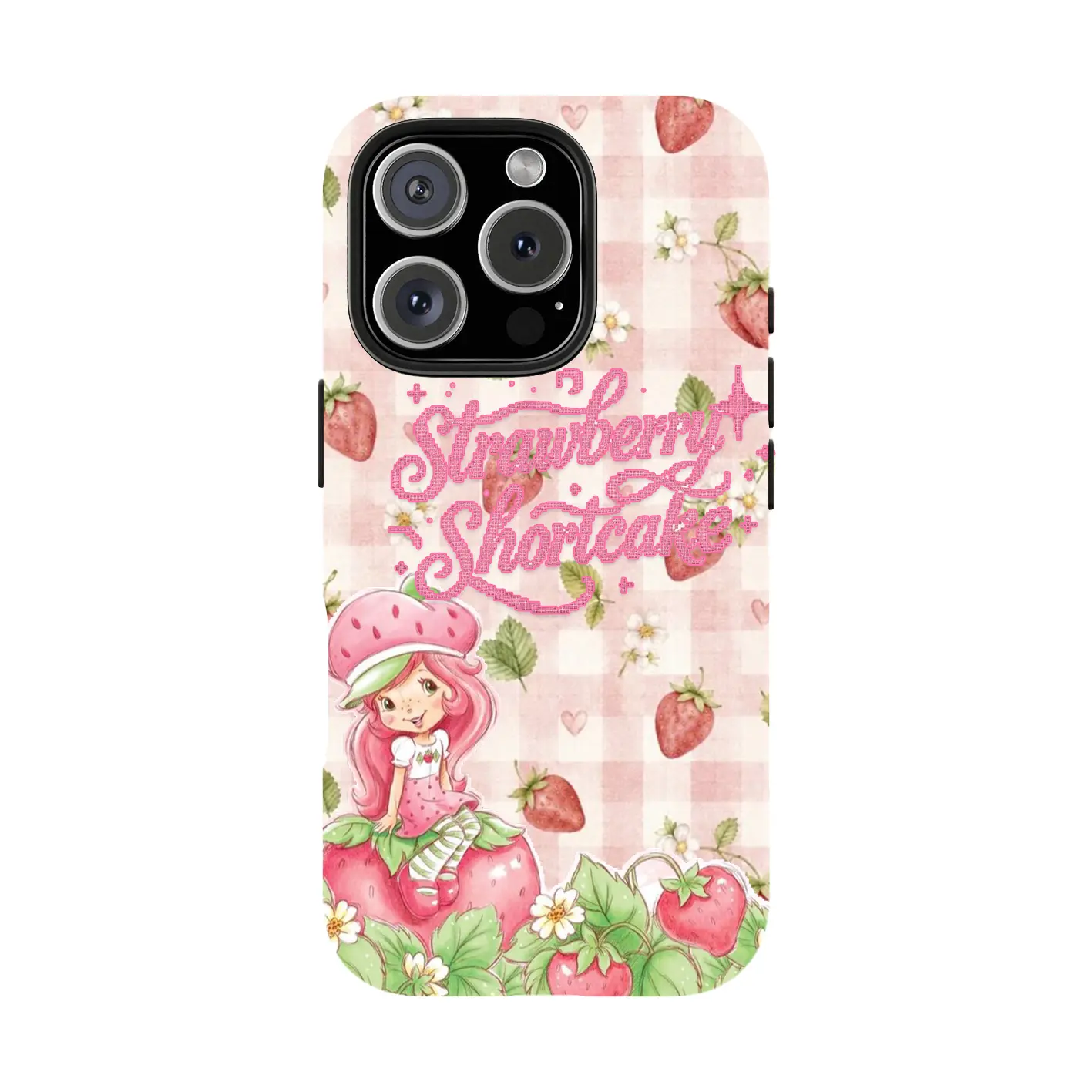 Strawberry Shortcake Pink Cartoon iPhone Case with Vintage Design ...