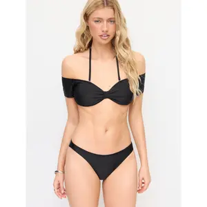 Cider Off-shoulder Bowknot Tube top Low Rise Cheeky Bikini Set SwimWeek