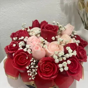Large Wax Rose Bouquet Mom Candle Decor