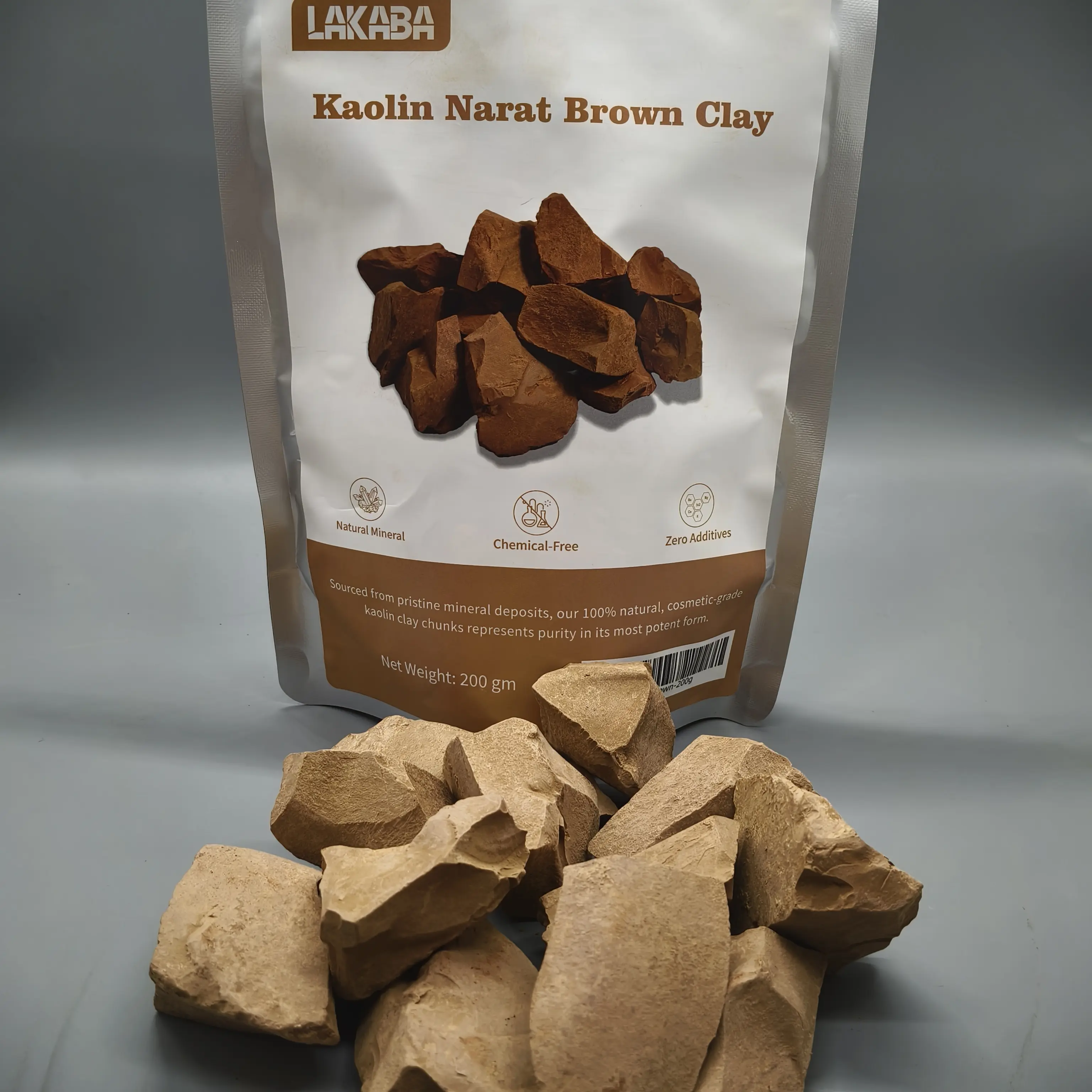Narati Brown Kaolin Culinary Clay (200g/7oz) - Edible Clay Barro, Natural Pure, 100% No Additives, Slightly Sticky Garden Soil for Culinary Use