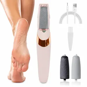 Rechargeable Electric Foot File – Includes 2 Extra Rollers, Removes Calluses, Corns & Dry Skin for Smooth, Soft Feet
