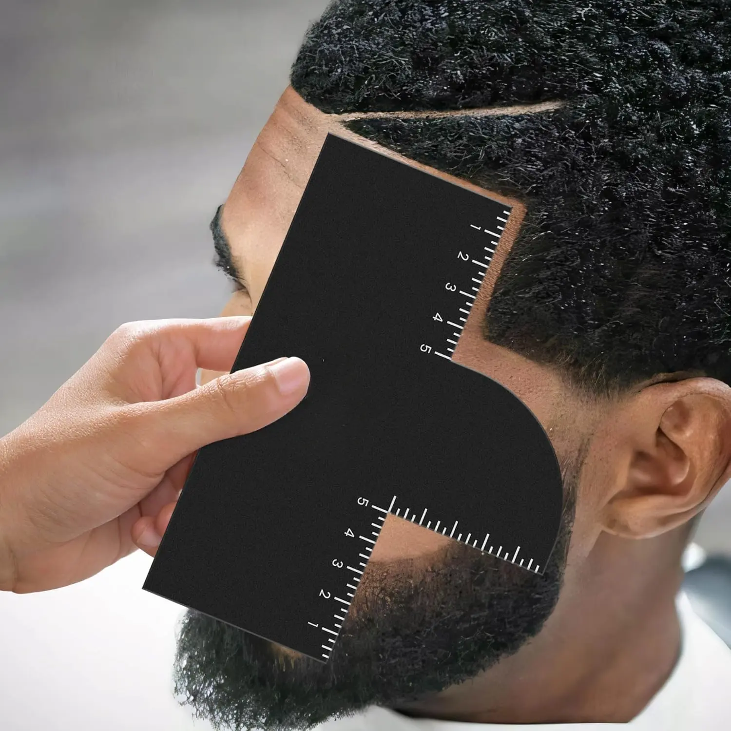 Multi-Functional Hairline Shaping Tool and Beard Guide, Reusable Stainless Steel Barber Stencil with Measurement Ruler for Men, Haircare, Male, Precise Cut