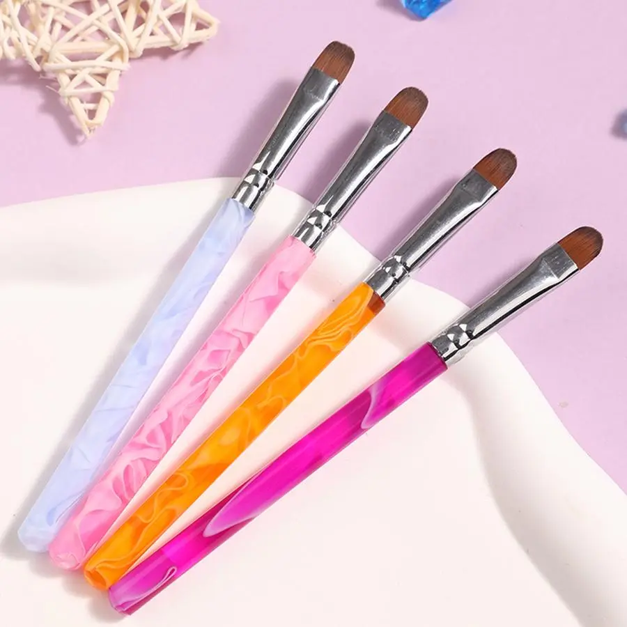 Acrylic Nail Art Brush Set, 4 Counts/set Professional Home Nail Art Gel Nail Polish Nail Art Brush, Manicure Tool for Women & Girls, Nail Art Design, Nail Art DIY, Acrylic Nail Brushes, Nail Art Tools