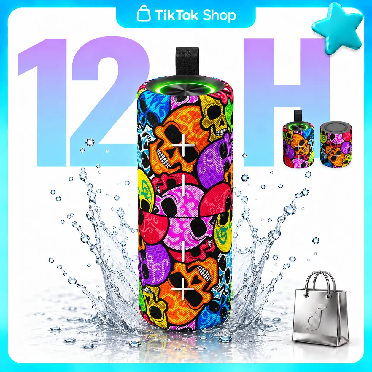2-in-1 Magnetic Double Bluetooth Speaker - 20W Loud Stereo Audio, IPX5 Waterproof Outdoor Speakers, 12H Playtime, TWS Pairing, Portable Detachable Dual-Splittable, USB Rechargeable, Smartphone Compatible, Home Use, Unique Mens Gifts,techvibes