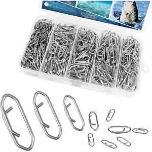 280 count Fishing Power Clips, Fishing Speed Clips for Fishing Lure Quick Change, High Strength Stainless Steel Clips Snap Freshwater Saltwater Crankbait Popper Lure Connector Tackle (S:120, M:100, L:60)