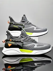 Men's Breathable Flyknit Casual Athletic Workout Sneakers, Lightweight Comfort Fit, Slip-On Design, Durable Sole, Perfect for Daily Wear & Outdoor Activities