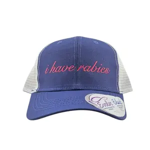 I Have Rabies Funny Ladies Snapback Hat With Hidden Ponytail Slot Embroidered Design Adjustable Closure Breathable Comfortable For All Day Wear