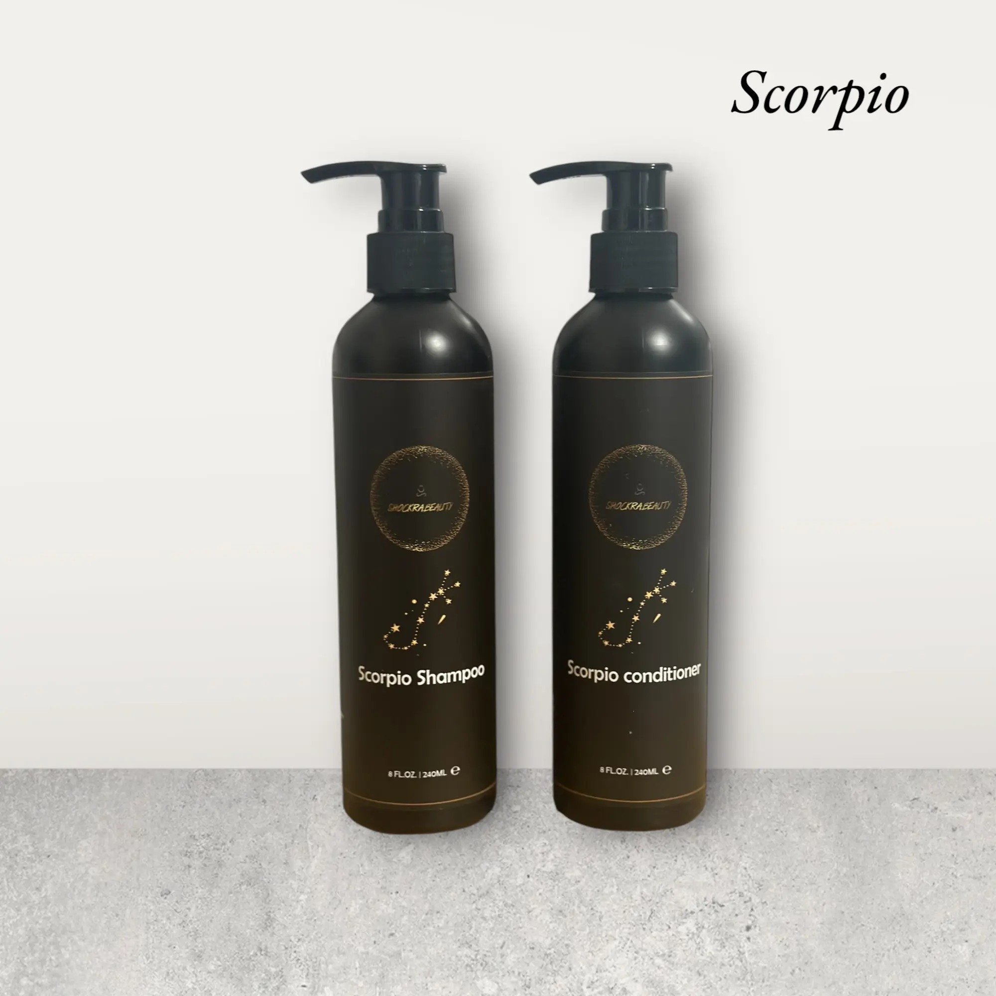 Shockra Beauty Zodiac Collection Scorpio Shampoo and Conditioner - Gentle, Calming, Cleansing, Comforting, Natural Ingredients, 8 OZ - Pack, Haircare