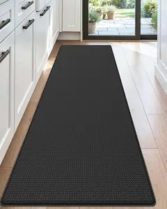 Cushioned Anti Fatigue Kitchen Floor Mats, 17x59 Waterproof Standing Runner Rug, Comfort Memory Foam Padded Rug for Front Sink Laundry, Black