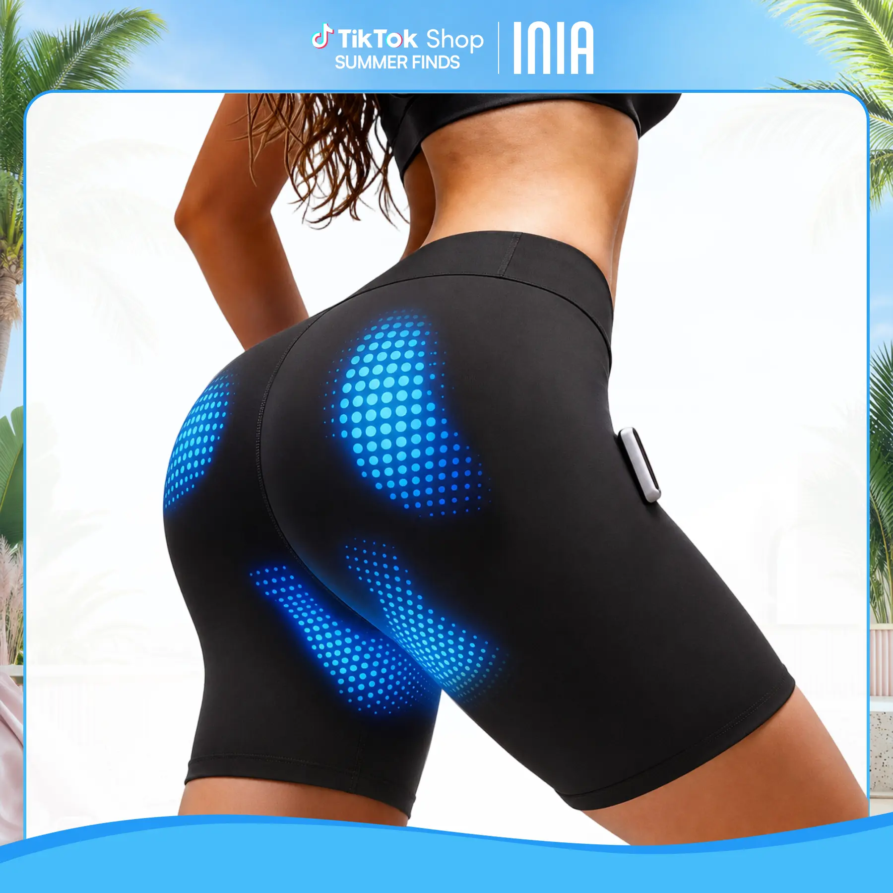 INIA CURVIFY EMS Booty Lift & Sculpting Shorts: Multi-Mode Microcurrent for Glute Sculpting & Pelvic Floor Support (Visible Results in 2-4 Wks)