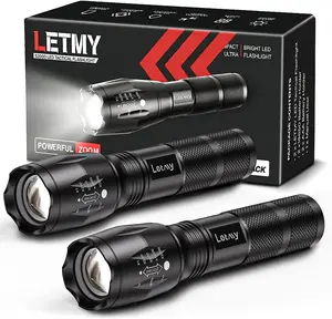 PeakPlus Rechargeable Tactical Flashlight LFX1000 High Lumens LED Super Bright 5 Modes Zoomable Water Resistant Camping Emergency Lights design easy-to-use permanent marker