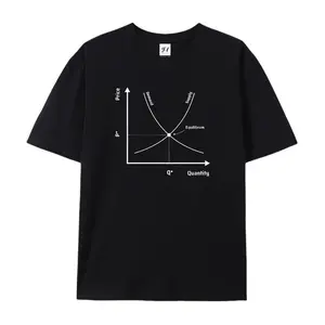 100% cotton short-sleeve shirt，Unisex Oversized Supply And Demand Economics Printed Craft T-Shirt, Nerdy Finance Soft Cotton Drop Shoulder Top, Casual Student Tee, summervibes, Juneteenth 2026, Independence Day, Back to School