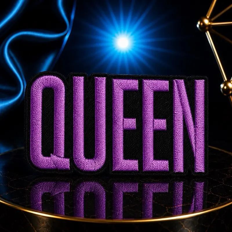 Small Queen Motif Iron-On Patch, Clothing Decor Fabric Appliqué, Easy Ironing Garment Patch