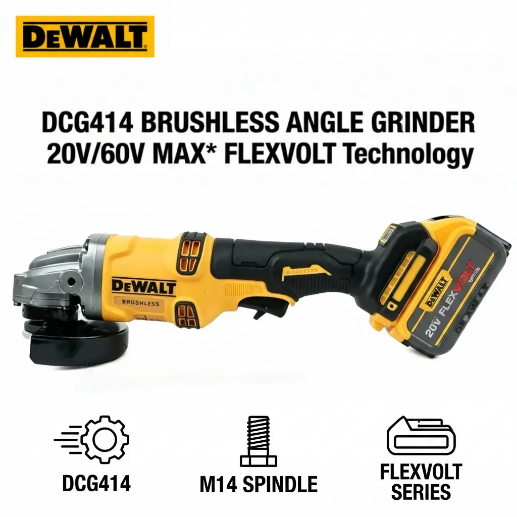 DEWALT DCG414 Handheld Angle Grinder For Metal Stone Cutting Grinding Polishing Auto Repair Workshop Construction Site