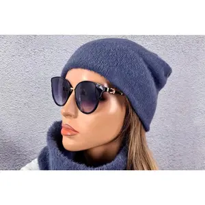 Women's Blue Jeans Alpaca Beanie | HAL-134-BJ