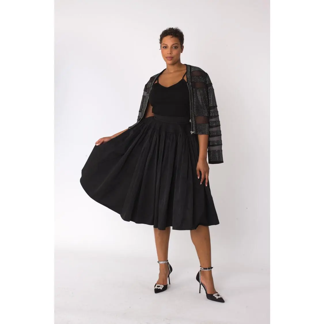 Full Circle Taffeta Skirt - 82650 Fit Womenswear Bottoms Elegance Feminine Basic Fitted Minimalist