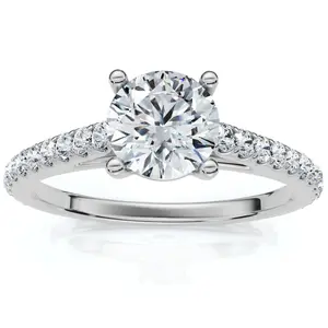 G/VS 1.30Ct Diamond Engagement Ring 14k Gold Lab Grown