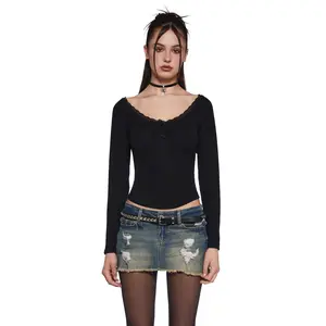 Text Me Long Sleeve Top - Black